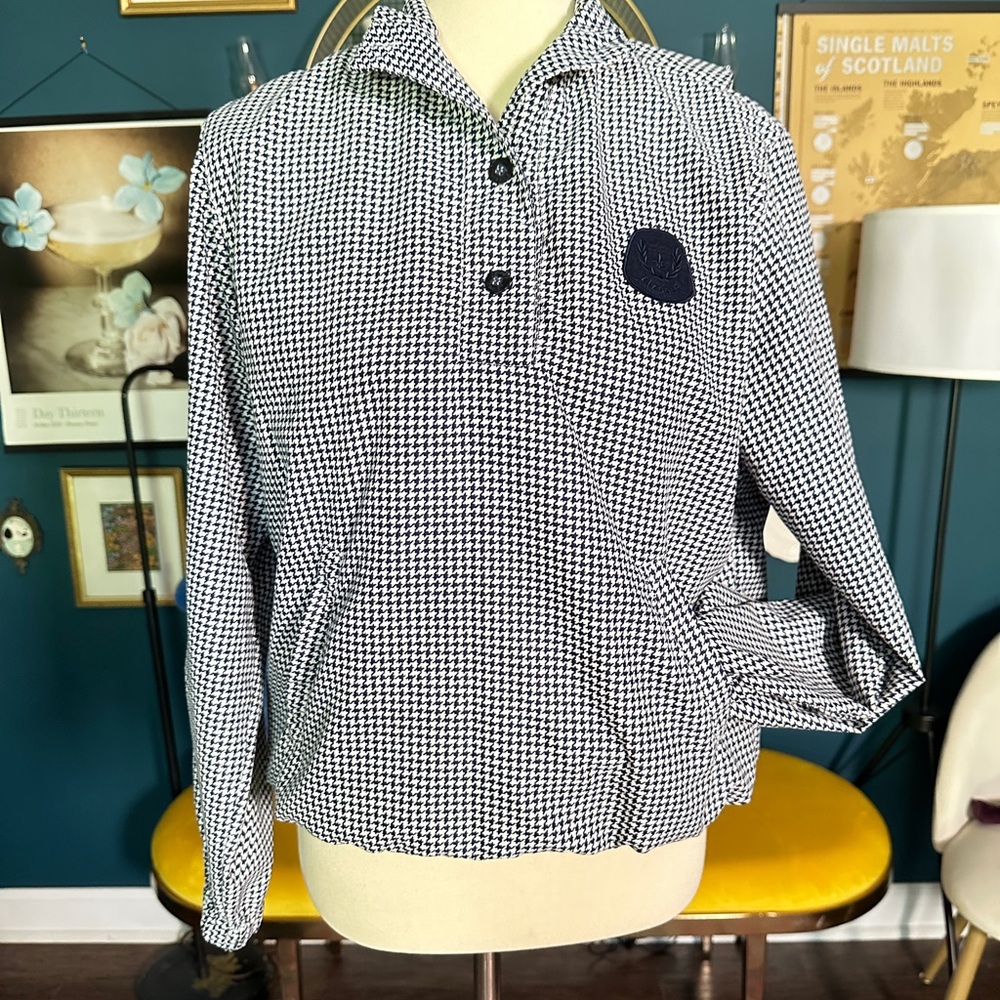 Liz Golf by Liz Claiborne Golf Jacket - navy and white houndstooth.